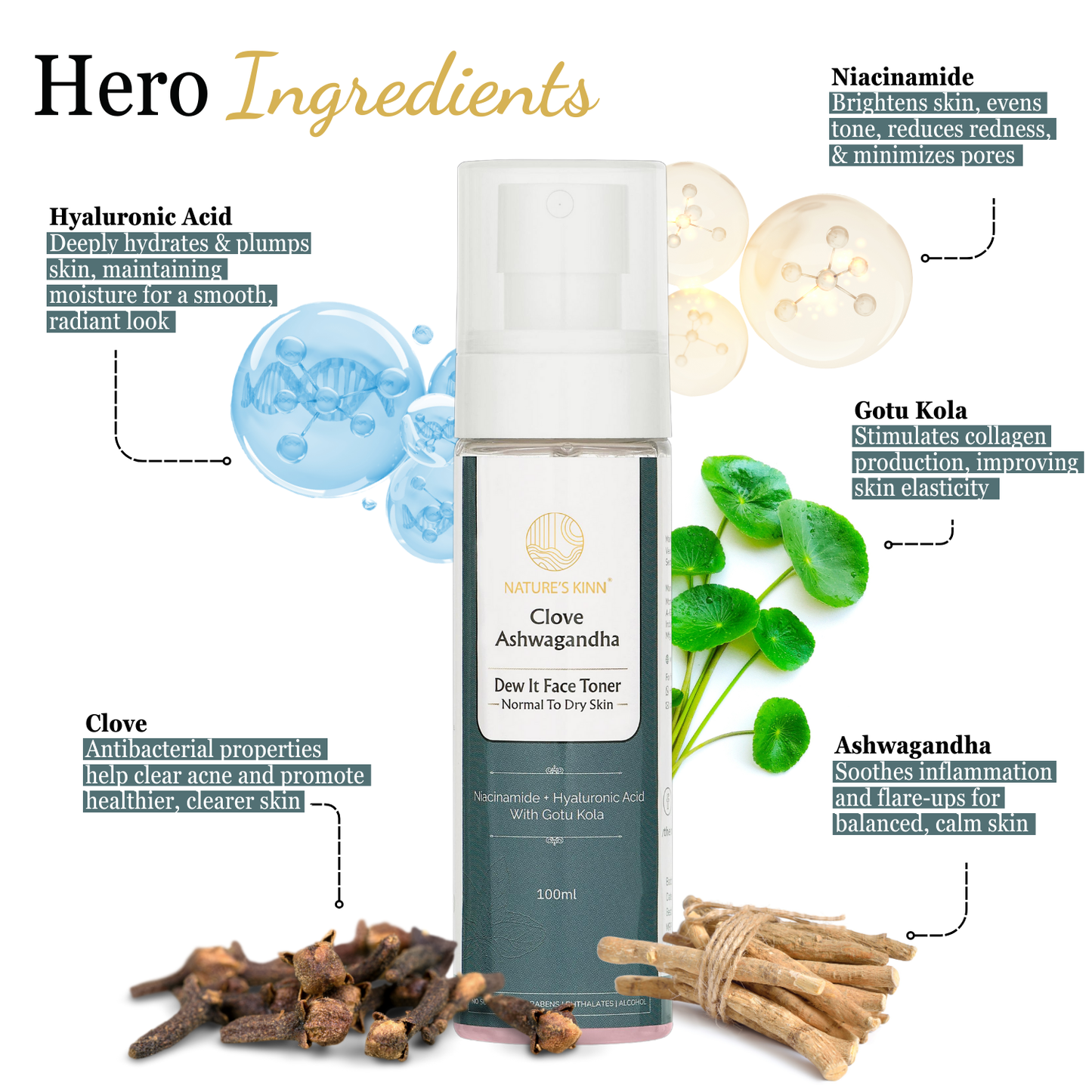 Clove & Ashwagandha Face Toner – Normal to Dry Skin