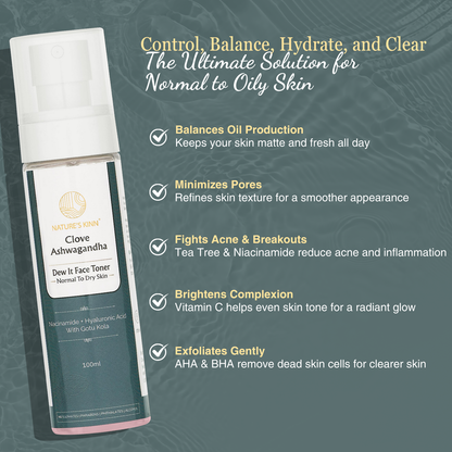 Clove & Ashwagandha Face Toner – Normal to Dry Skin