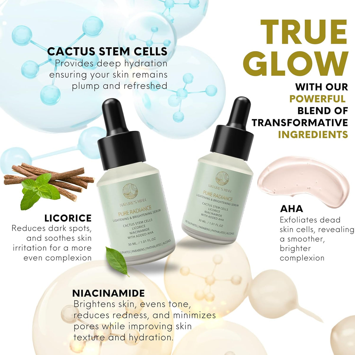 Nature’s Kinn Pure Radiance Niacinamide Serum + Dew All Day Hyaluronic Acid Face Cream | (30ml + 50g Combo pack)
