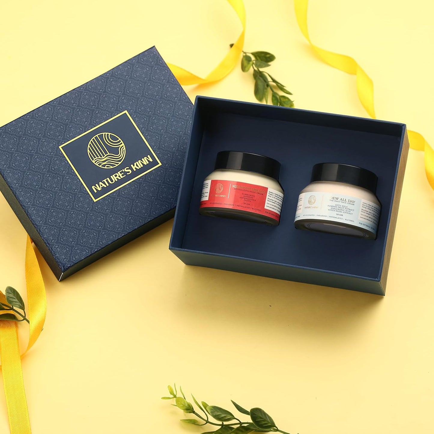 Nature's Kinn Brightening Face Cream & Anti-Ageing Night Cream Gift Set – Complete Skincare Duo