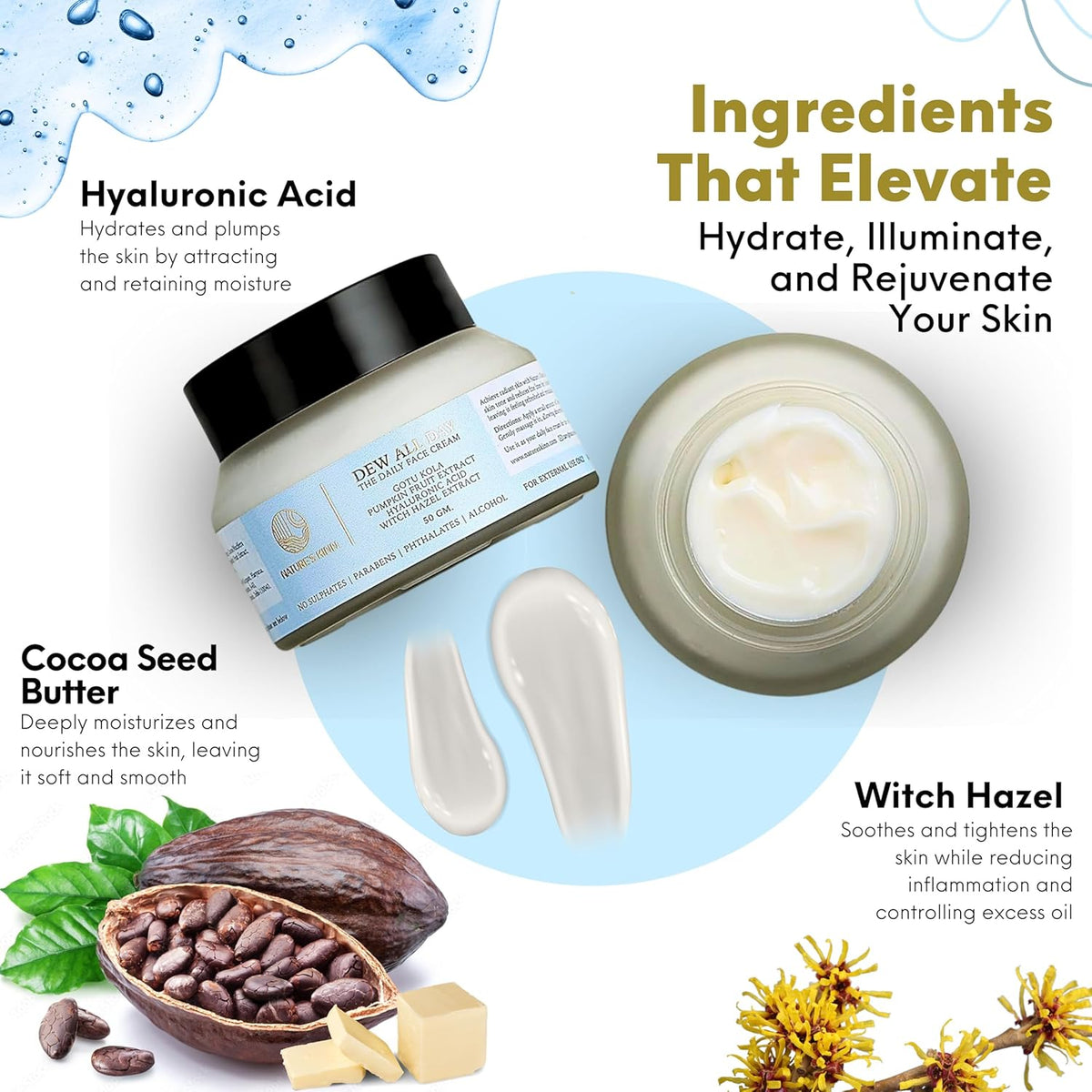 Nature’s Kinn Pure Radiance Niacinamide Serum + Dew All Day Hyaluronic Acid Face Cream | (30ml + 50g Combo pack)