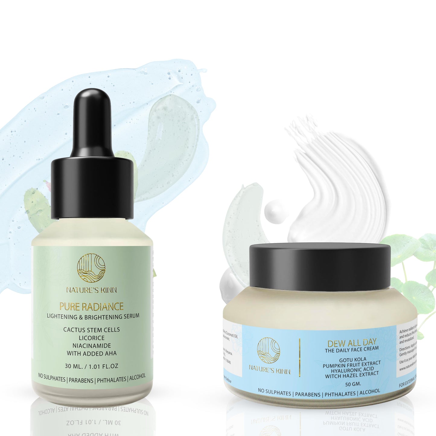 Nature’s Kinn Pure Radiance Niacinamide Serum + Dew All Day Hyaluronic Acid Face Cream | (30ml + 50g Combo pack)